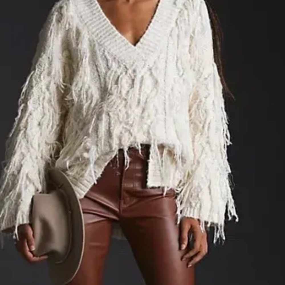 New with tags fringed sweater